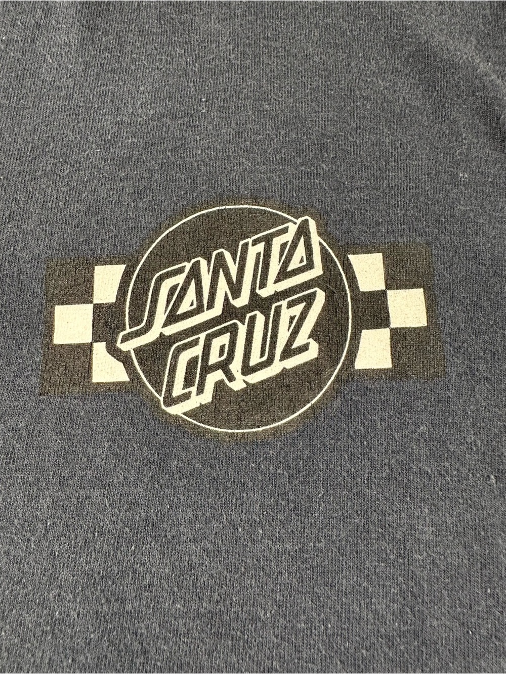 Vintage Santa Cruz Skateboards Checkered Logo T-Shirt – Navy Blue (Cut Tag)